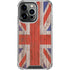 United Kingdom Flag Dark Wood iPhone 16 Pro Clear Case